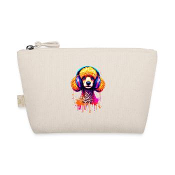 Poodle with headphones - Organic Pouch - nature - Front