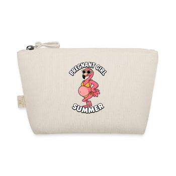 Fille enceinte, été, plage, flamant rose - Trousse biologique - nature - Devant