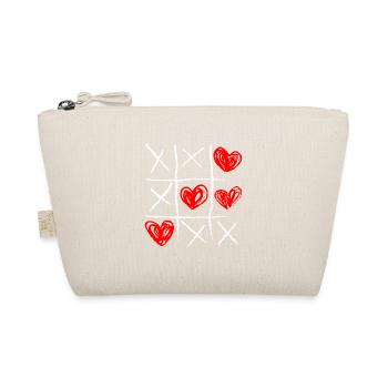 Heart Tic Tac Toe Sketch - Organic Pouch - nature - Front