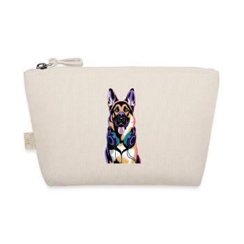 German Shepherd with Headphones - Organic Pouch - nature - Front