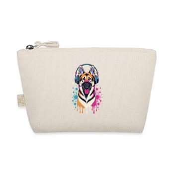 German Shepherd with Headphones - Organic Pouch - nature - Front
