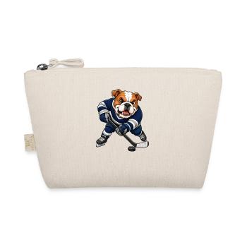 Lustiger Hund Bulldogge Eishockey Shooter Comic - Organic Pouch - nature - Front