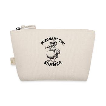 Fille enceinte, plage d’été, pélican, drôle - Trousse biologique - nature - Devant