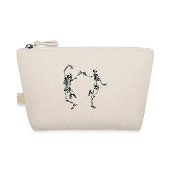 Skeleton Dance on Black - Organic Pouch - nature - Front