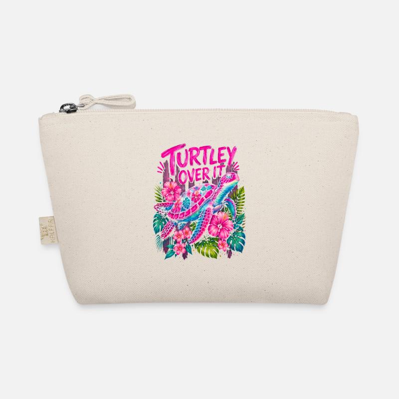 Turtley Over It Cute Turtle Flower Bio-Täschchen