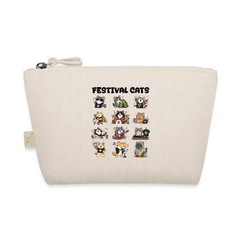 Rock Festival Cats Cute Music Band Concert - Organic Pouch - nature - Front