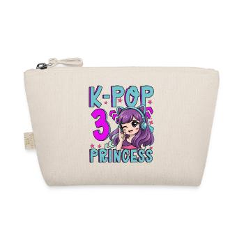 K-Pop-Prinzessin 3 Jahre alt Geburtstag - Bio-Täschchen - Natur - Vorne