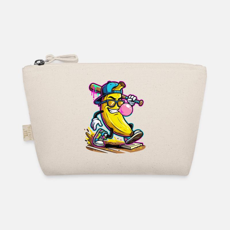 Design de banane dessinée Bubblegum Baseball Cool Trousse biologique