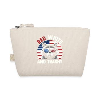 Patriotic Raccoon American Flag Trash Panda - Organic Pouch - nature - Front