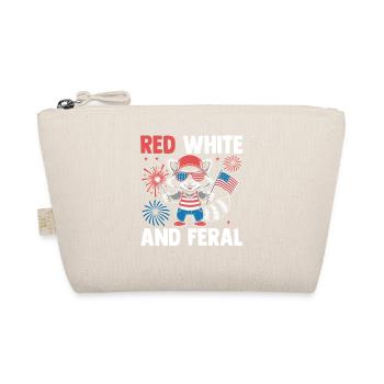 Patriotic Raccoon American Flag Trash Panda - Organic Pouch - nature - Front