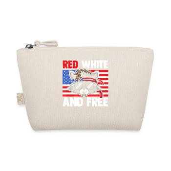Patriotic Raccoon American Flag Trash Panda - Organic Pouch - nature - Front