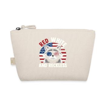 Patriotic Raccoon American Flag Trash Panda - Organic Pouch - nature - Front