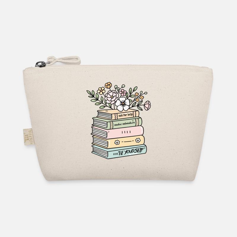 Be Yourself Book Stack Motivation Organic Pouch
