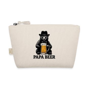 Papa Beer Father Bear Beer Humor Gift Idea - Organic Pouch - nature - Front