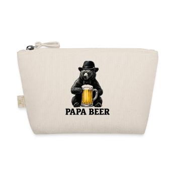 Papa Beer Father Bear Beer Humor Gift Idea - Organic Pouch - nature - Front