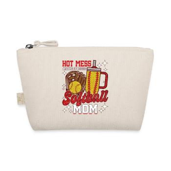 Hot Softball Mom Glitter Sparkle - Organic Pouch - nature - Front