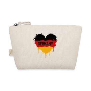 Schwarz-Rot-Gold Herz – Germany - Bio-Täschchen - Natur - Vorne