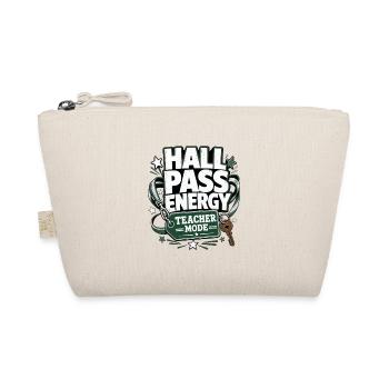 Funny Gift Shirts, Hall Pass Energy Teacher Mode - Bio-Täschchen - Natur - Vorne