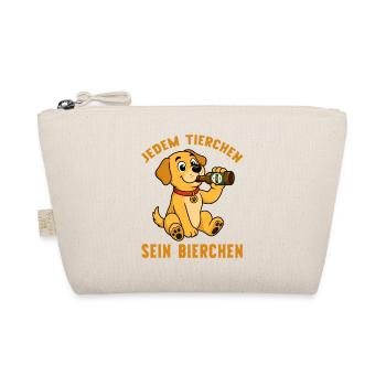 Jedem Tierchen sein Bierchen Hund trinkt Bier - Bio-Täschchen - Natur - Vorne