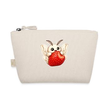 Cute Moth Cartoon Strawberry Summer Design - Organic Pouch - nature - Front
