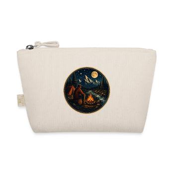 Moonlit night at campfire with tent at mountain river - Organic Pouch - nature - Front