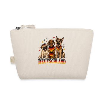 Drei Hunde Deutschland Flaggenlook - Bio-Täschchen - Natur - Vorne