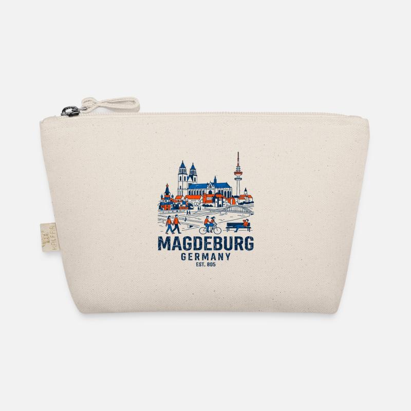 Magdeburg Germany Skyline And Elbe River Bio-Täschchen