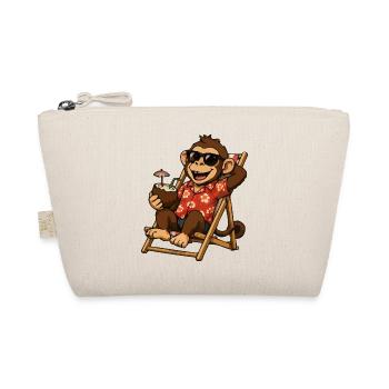 Monkey on the beach in Hawaiian look - Organic Pouch - nature - Front