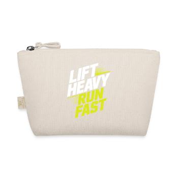 Lift Heavy Run Fast Gym Weight Training Workout Fitness - Organic Pouch - nature - Front