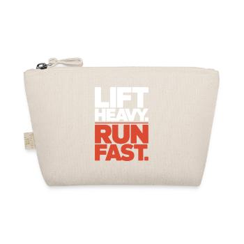 Lift Heavy Run Fast Gym Weight Training Workout Fitness - Organic Pouch - nature - Front