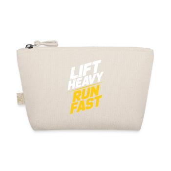 Lift Heavy Run Fast Gym Weight Training Workout Fitness - Organic Pouch - nature - Front