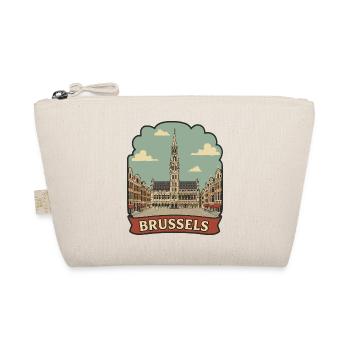 Brussels Grand Place Vintage-Reiseaufkleber - Bio-Täschchen - Natur - Vorne