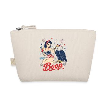 Boop Vintage USA Girl Eagle Patriotic - Organic Pouch - nature - Front