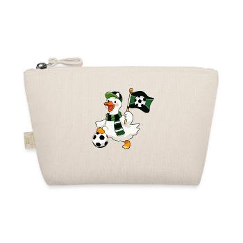 Football Goose Fan With Soccer Flag  - Organic Pouch - nature - Front