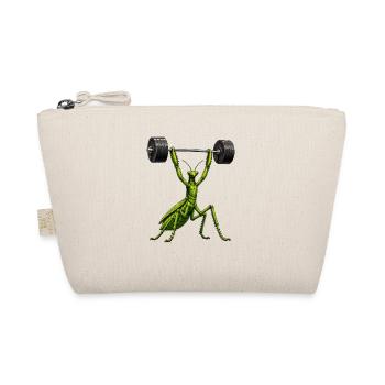 Comic Praying Mantis Bodybuilder Weights Fitness - Organic Pouch - nature - Front