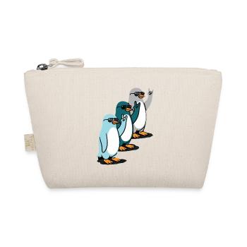 Pinguine mit Sonnenbrille Rock On - Bio-Täschchen - Natur - Vorne