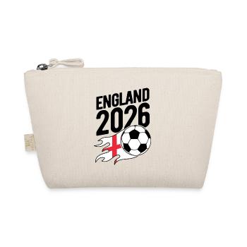 England 2026 Fußball Flamme mit Flagge - Bio-Täschchen - Natur - Vorne