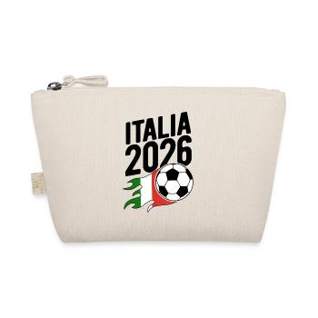 Italia 2026 Fußball Flamme mit Flagge - Bio-Täschchen - Natur - Vorne