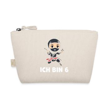 Kleiner Ninja Ich bin 6 Geburtstag - Bio-Täschchen - Natur - Vorne