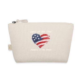 USA Herz - Land of the Free because of the Brave - Organic Pouch - nature - Front