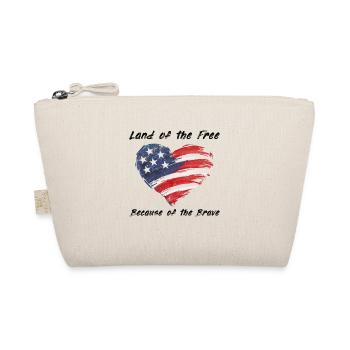 USA Herz - Land of the Free because of the Brave - Organic Pouch - nature - Front