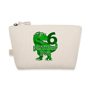 DINO 6 JAHRE DINOSAURIER 6. GEBURTSTAG - Bio-Täschchen - Natur - Vorne