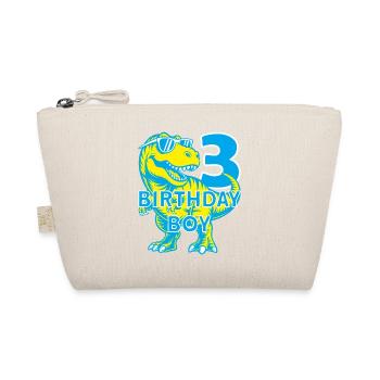 DINO 3 YEARS DINOSAUR 3RD BIRTHDAY - Organic Pouch - nature - Front