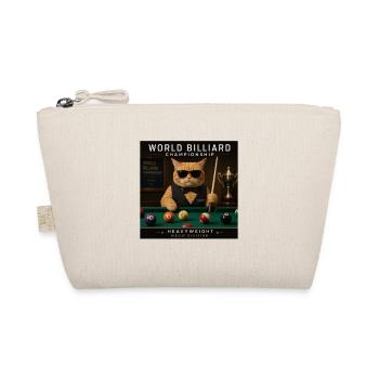 Cat Playing Pool Billiards in Lounge Cool Funny  - Organic Pouch - nature - Front