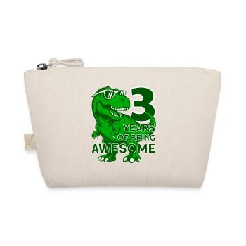 DINO 3 YEARS DINOSAUR 3RD BIRTHDAY - Organic Pouch - nature - Front