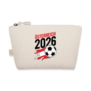 Österreich 2026 Fußball Flamme mit Flagge - Bio-Täschchen - Natur - Vorne