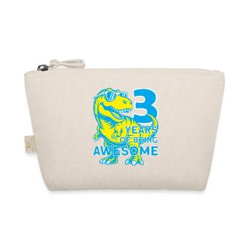 DINO 3 YEARS DINOSAUR 3RD BIRTHDAY - Organic Pouch - nature - Front