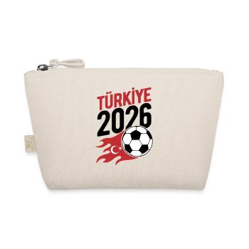 Türkiye 2026 Fußball Flamme mit Flagge - Bio-Täschchen - Natur - Vorne