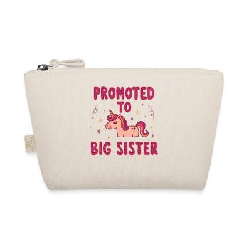 Gender Reveal Baby Shower Promoted To Big Sister - Organic Pouch - nature - Front