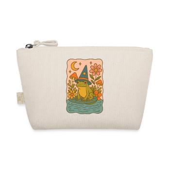 Title (English) Kawaii Witch Frog - Organic Pouch - nature - Front